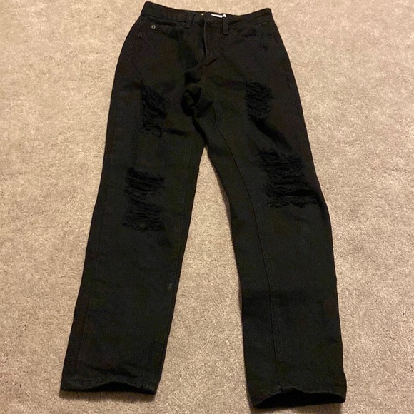 Garage Denim - Garage black mom jean. Distressed. Size 00